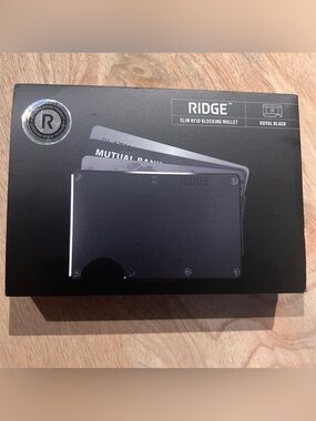 The Ridge Wallet 2.0 - Aluminum Cash Strap RFID Blocking Wallet - Black  NEW